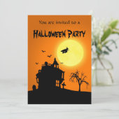 ハッピー ハロウィン シルエット ランドスケープ 招待状 (スタンド正面)