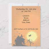 ハッピー ハロウィン シルエット ランドスケープ 招待状 (裏面)