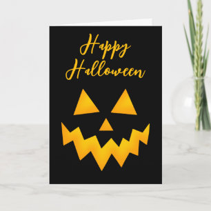 ハッピー ハロウィン ジャック オー ランタン かぼちゃの顔 カード