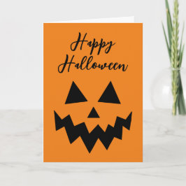 ハッピー ハロウィン ジャック オー ランタン オレンジ色のカボチャの顔 カード
