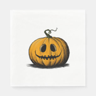 ハッピー ハロウィン ジャック オー ランタン 大人用 ナチュラル スタンダードランチョンナプキン