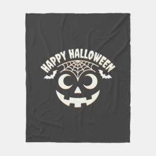 ハッピー ハロウィン ジャック オー ランタン 顔 デザイン 1 フリースブランケット