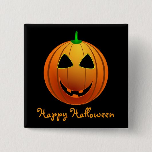 ハッピー・ハロウィン ジャック・オ・ランタン 缶バッジ (正面)