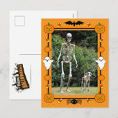 ハッピー ハロウィン スケルトン シーズンポストカード (正面/裏面)