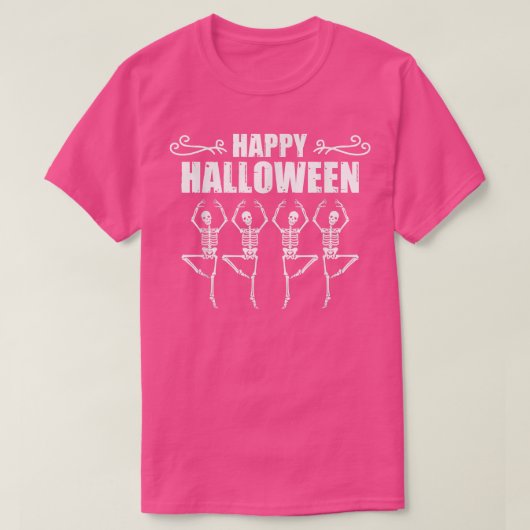 ハッピー ハロウィン スケルトン バレエダンサー 衣装 Tシャツ (デザイン正面)
