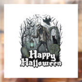 ハッピー ハロウィン スケルトン ランタン 黒猫 墓地 ウィンドウサイン (シート2)