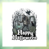 ハッピー ハロウィン スケルトン ランタン 黒猫 墓地 ウィンドウサイン (シート3)