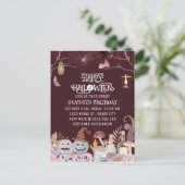 ハッピー ハロウィン スプーキー バースデー パーティー ご招待 ポストカード (スタンド正面)