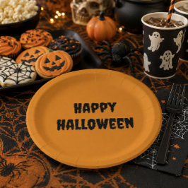 'ハッピー・ハロウィン' タイポグラフィーパーティー教室 ペーパープレート