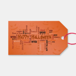 ハッピー ハロウィン タイポグラフィ ギフトタグ