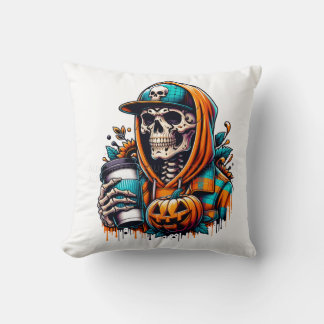ハッピー・ハロウィン ダンシングスケルトン クッション