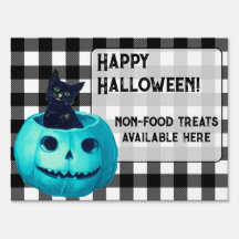ハッピー ハロウィン ティール パンプキン チェック
