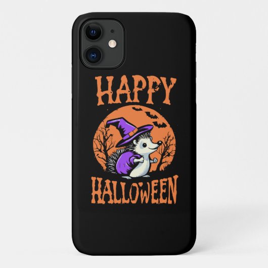 ハッピー・ハロウィン・ハリネズミ・ウィッチ Case-Mate iPhoneケース (裏面)