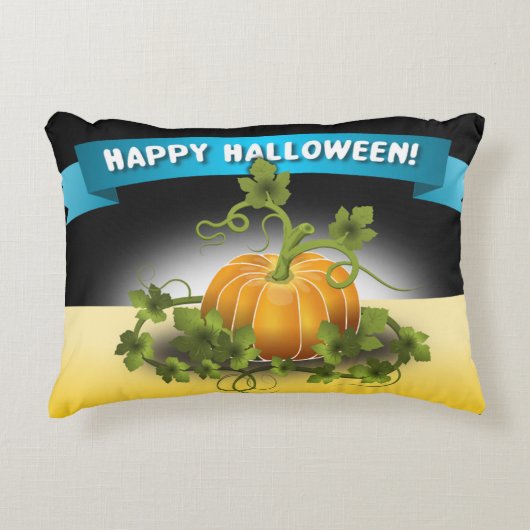 ハッピー ハロウィン" バナー アクセントクッション (正面)
