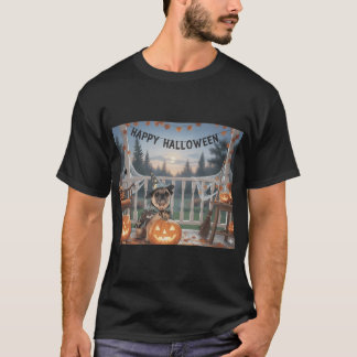 ハッピー ハロウィン パグ: いちばんスプーキーで可愛い魔法使い Tシャツ