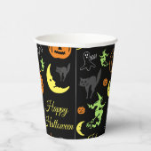 ハッピー ハロウィン パターン ブラック 紙コップ (右)