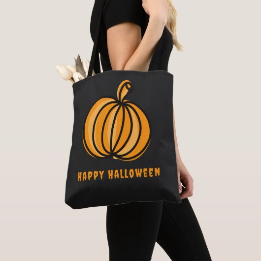ハッピー ハロウィン パンプキン トートバッグ (クローズアップ)