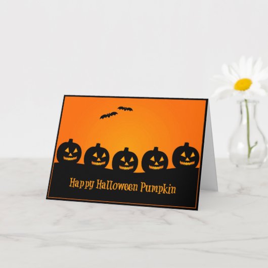 ハッピー ハロウィン パンプキン - ハロウィン カード (小さな植物)