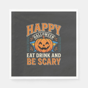 ハッピー ハロウィン パンプキン 食べる 飲む お化け_1 スタンダードランチョンナプキン
