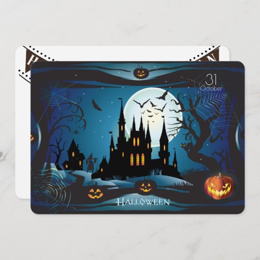 ハッピー ハロウィン パーティー 「お菓子をくれなきゃイタズラしちゃうぞ!」 シーズンカード (正面/裏面)