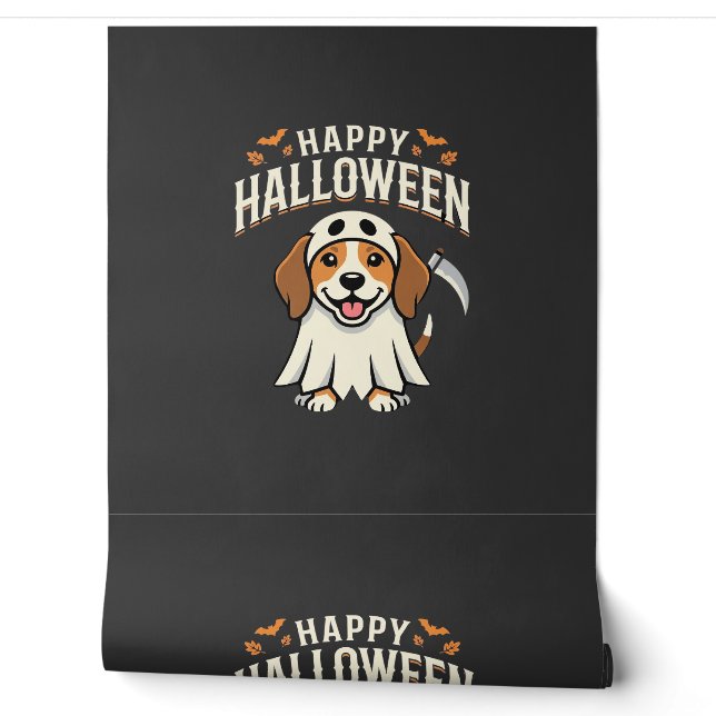 ハッピー ハロウィン ビーグル 犬 デザイン_1 壁紙 (ほどく)
