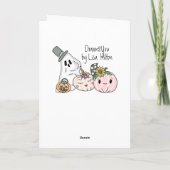 ハッピー・ハロウィン | ピンクのカボチャと水玉模様 カード (裏面)