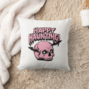 ハッピー・ハロウィン・ピンク・ドクロ・ハロウィン・ピロー クッション