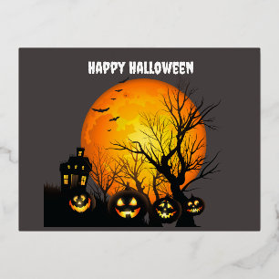 ハッピー ハロウィン ホイル ホリデー ポストカード