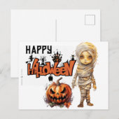 ハッピー ハロウィン ミイラ シーズンポストカード (正面/裏面)