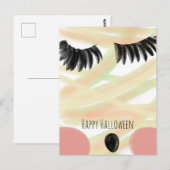 ハッピー ハロウィン ミイラ 落書き 手描き サンクスカード ポストカード (正面/裏面)