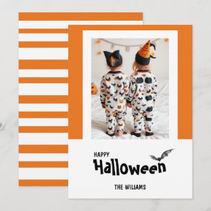 ハッピー ハロウィン モダン ワン フォト シーズンカード