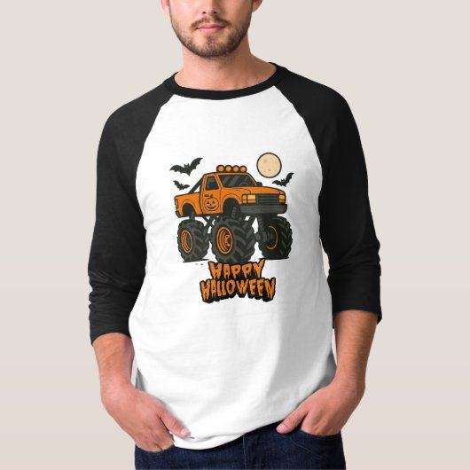 ハッピー ハロウィン モンスタートラック Tシャツ (正面)