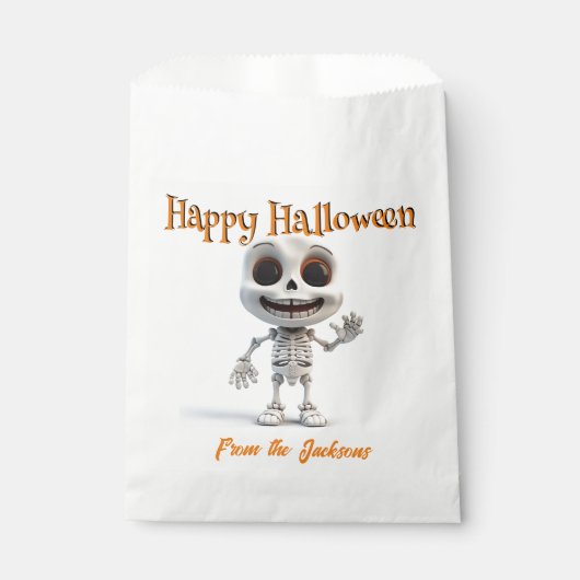 ハッピー ハロウィン 幸せな大きな目をした骸骨 フェイバーバッグ (正面)
