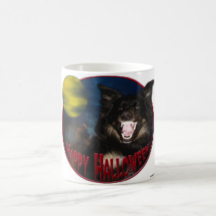 ハッピー ハロウィン 怖いオオカミ コーヒーマグカップ