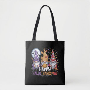 ハッピー ハロウィン+感謝祭+クリスマス ノーム ハロウィン クリスマス トートバッグ