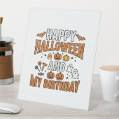 ハッピー・ハロウィン&私の誕生日 ヴィンテージデザイン_1 台座サイン (インサイチュ)