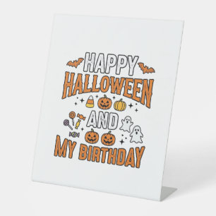 ハッピー・ハロウィン&私の誕生日 ヴィンテージデザイン_1 台座サイン
