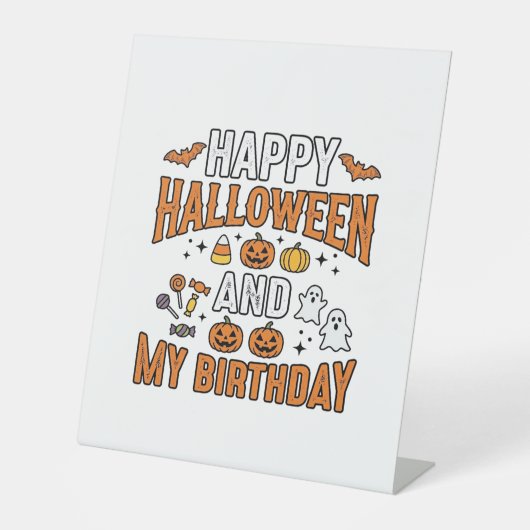 ハッピー・ハロウィン&私の誕生日 ヴィンテージデザイン_1 台座サイン (正面)