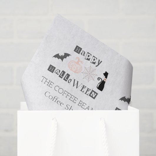 ハッピー・ハロウィン、秋のカフェビジネス 薄葉紙 (ギフトバッグ)
