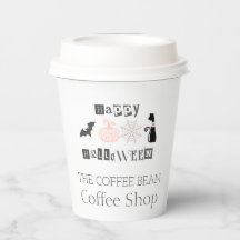 ハッピー ハロウィン、秋のコーヒーショップ ビジネス