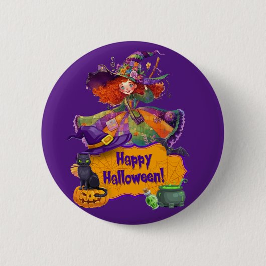 ハッピー ハロウィン 缶バッジ (正面)