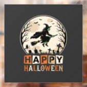 ハッピー ハロウィン 魔女 月 墓地 デザイン_1 ウィンドウサイン (シート2)