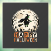 ハッピー ハロウィン 魔女 月 墓地 デザイン_1 ウィンドウサイン (シート3)