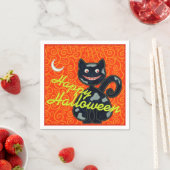"ハッピー・ハロウィン" 黒猫 スタンダードカクテルナプキン (インサイチュ)