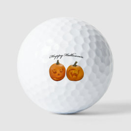 ハッピー・ハロウィン 2つのカボチャ ゴルフボール
