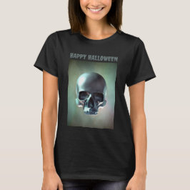 ハッピー・ハロウィン。3Dスカルレンダリング Tシャツ