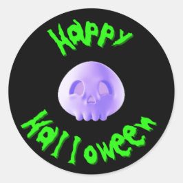 ハッピー ハロウィン 3D ドクロ ラウンドシール