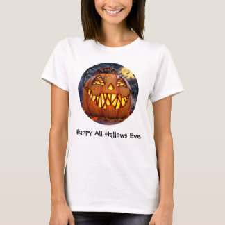 ハッピー・ハロウィーン・パンプキンとコウモリ Tシャツ
