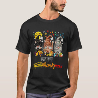 ハッピー ハロサンクスマス キャット グノーム ネコ 2 Tシャツ