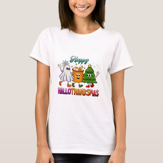 ハッピー ハロサンクスマス Tシャツ (正面)